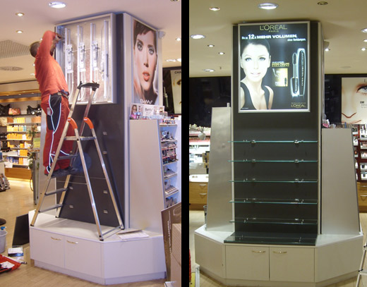 Exklusive Verkaufs- und Prsentationsmbel der Marke Loreal
