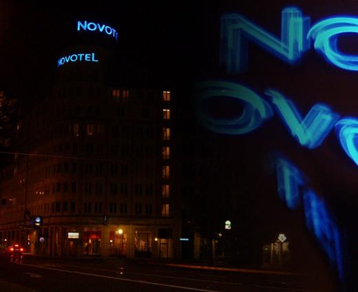 Neonanlage NOVOTEL in Leipzig (Fotomontage)
